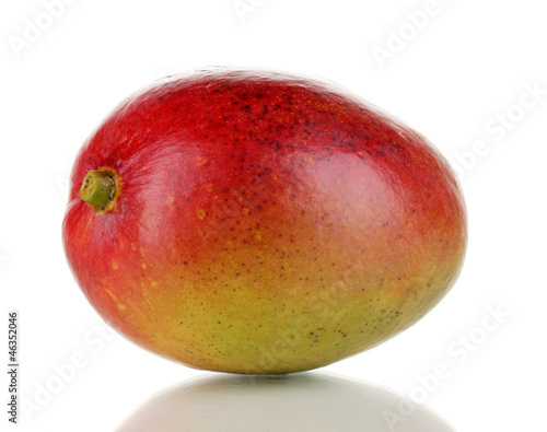 Photo: Ripe appetizing mango isolated on white Ripe appetizing mango isolated on white
