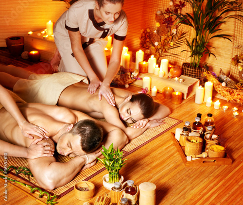 Photo: Man and woman relaxing in spa. Man and woman relaxing in spa.