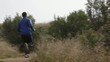 Mixed race man jogging in remote area listening to music