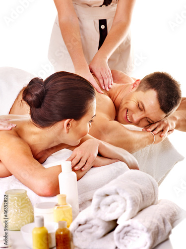 Photo: Man and woman relaxing in spa. Man and woman relaxing in spa.