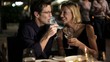 Caucasian couple in restaurant