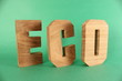 ECO text animation with wooden letter version 4
