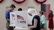 Video: Group of voters voting at polling place Group of voters voting at polling place