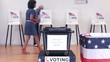 Video: Senior man completing ballot at voting booth and placing it in ballot box Senior man completing ballot at voting booth and placing it in ballot box