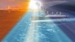 TITANIC sailing over sea with sun and moon