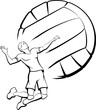 Volleyball Player Spiking