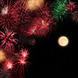 Photo: Feuerwerk mit Vollmond Feuerwerk mit Vollmond