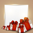 Elegant background with Christmas gifts
