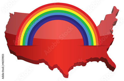 Illustration: us map with a rainbow illustration us map with a rainbow illustration