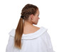 Woman in bathrobe