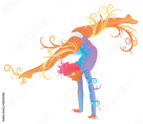 Vector: Gymnastic performer with abstract and fantasy concept Gymnastic performer with abstract and fantasy concept