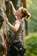 Female rock climber