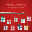 gift boxes hang on twine tree branch