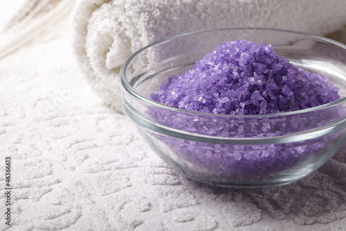 Photo: bath salt with towel bath salt with towel