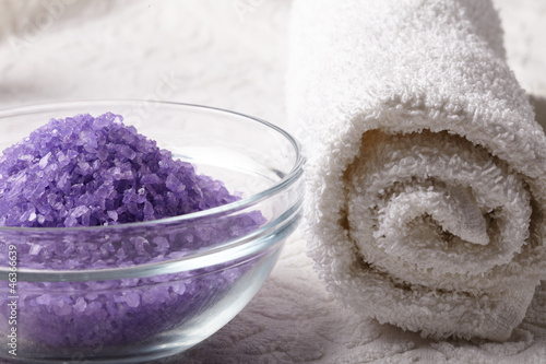 Photo: bath salt with towel bath salt with towel
