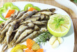 Plate of small Mediterranean fried fish