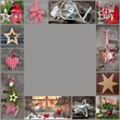 Weihnachtlicher Rahmen rustikal in Rot und Grau