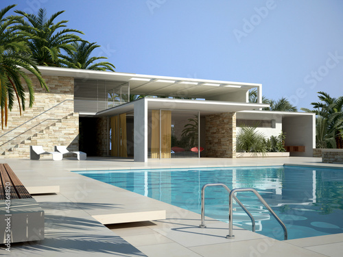 Illustration: Villa mit Pool Villa mit Pool