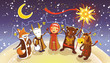 Vector: Celebration of traditional Belorussian winter holiday Kalyadi. Celebration of traditional Belorussian winter holiday Kalyadi.