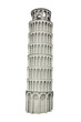 Pisa tower isolated on white with clipping path