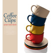 Set of colorful cups