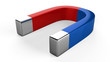 Horseshoe magnet on white background