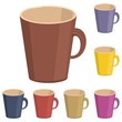 empty cups on white background