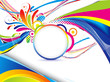 abstract wave backgrund with circle