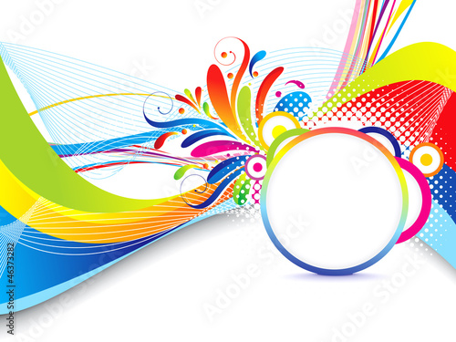 Vector: abstract colorful wave background with floral abstract colorful wave background with floral