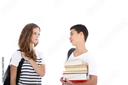 Photo: Teenage students looking one to each other Teenage students looking one to each other