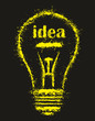 Grunge bright Idea Light Bulb - vector illustration