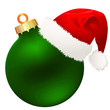 grüne Christbaumkugel mit NIkolausmütze