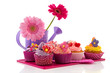 Photo: Colorful cupcakes with flowers Colorful cupcakes with flowers
