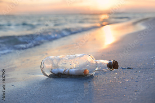 Photo: Message in a Bottle at Sunset Message in a Bottle at Sunset