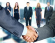 Business handshake and business people