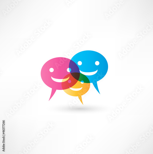 Vector: abstract smile talking bubble abstract smile talking bubble