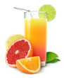 Fresh citrus juice isolated on white