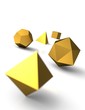 Illustration: Platonische Körper in 3D - Edel Gold 3 Platonische Körper in 3D - Edel Gold 3
