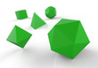 Platonische Körper in 3D - Edel Grün