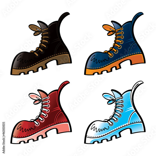 Vector: Set of colored boots Set of colored boots