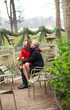 Romantic couple in a park at spring, dating