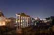 Rome, the Roman Forum at night