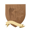 Vector: Wooden board for hunters - vector illustration Wooden board for hunters - vector illustration