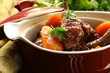 Traditional French cuisine - chicken in wine, coq au vin
