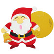 Rice paper cut Santa Claus carrying sack