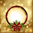 Christmas decoration on golden background