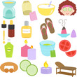Beauty tools, Spa Icons, Relaxation, Massage in Pastel