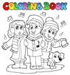 Vector: Coloring book carol singing theme 1 Coloring book carol singing theme 1