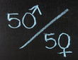 Fifty percent concept of gender equal opportunities