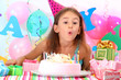 Little beautiful girl celebrate her birthday